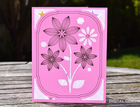 Flower card design SVG Digital Gems 