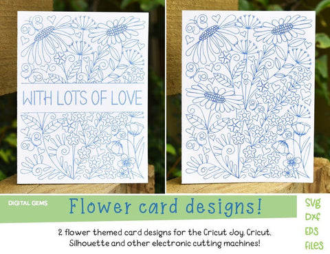 Flower card, single line designs SVG Digital Gems 