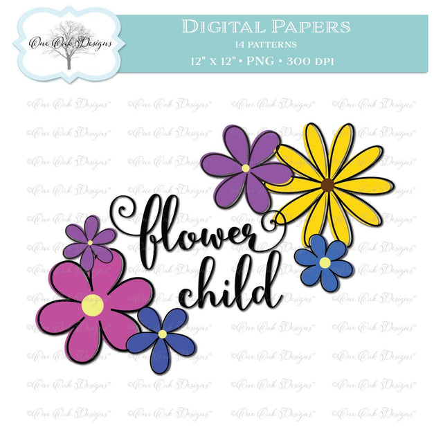 Flower Child SVG One Oak Designs 