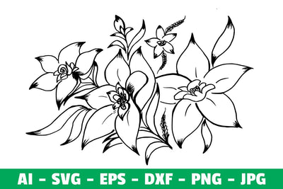 Flower Clipart Silhoutte SVG SVG Kasih Ibu 
