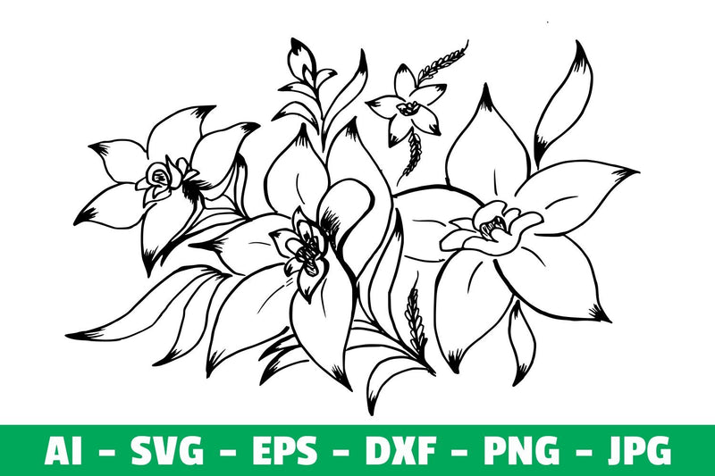 Flower Clipart Silhoutte SVG SVG Kasih Ibu 