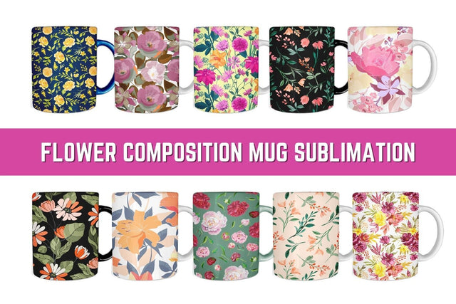 Flower Composition Mug Sublimation Sublimation SvgOcean 
