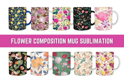 Flower Composition Mug Sublimation Sublimation SvgOcean 