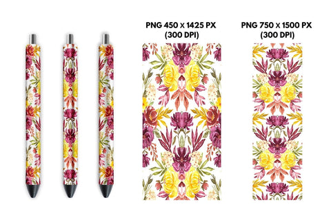 Flower Composition Pen Sublimation Sublimation SvgOcean 
