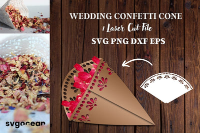 Flower Confetti Cone SVG 3D Paper SvgOcean 