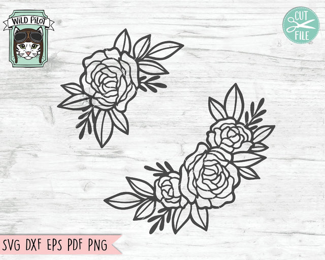 Flower Corner Border SVG Cut File SVG Wild Pilot 