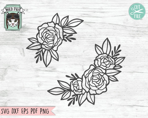 Flower Corner Border SVG Cut File SVG Wild Pilot 
