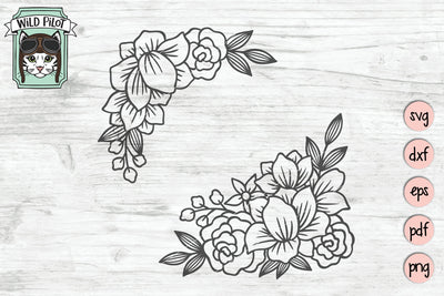 Flower Corners SVG Cut File SVG Wild Pilot 
