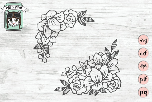 Flower Corners SVG Cut File SVG Wild Pilot 