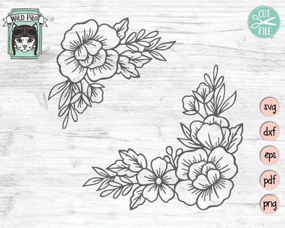 Flower Corners SVG Cut File SVG Wild Pilot 