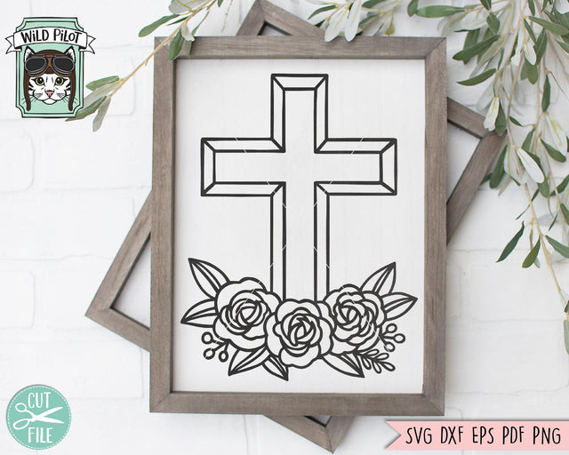 Flower Cross SVG Cut File SVG Wild Pilot 