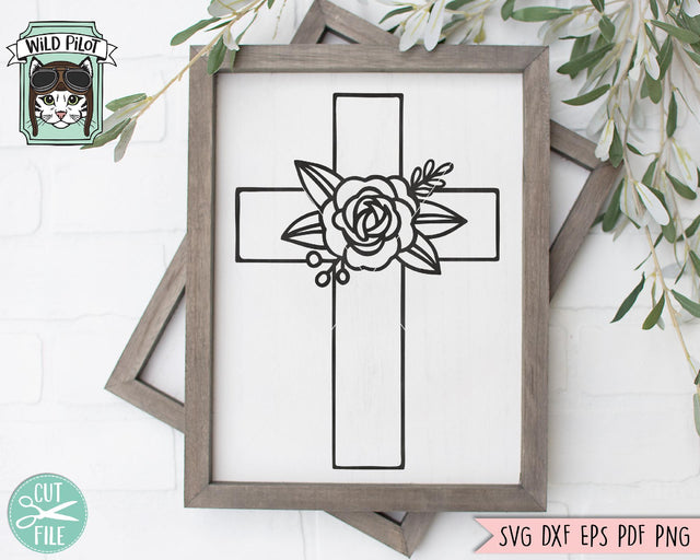 Flower Cross SVG Cut File SVG Wild Pilot 