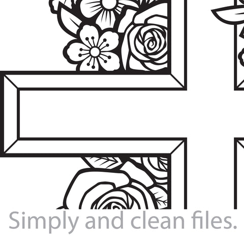 Flower cross SVG TribaliumArtSF 