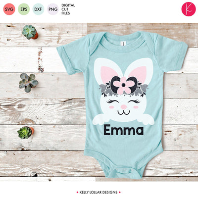 Flower Crown Easter Bunny SVG Kelly Lollar Designs 