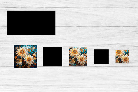 Flower daisy stained glass cards | Stained glass for cricut SVG Svetana Studio 