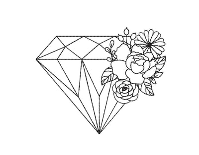 Flower Diamond Embroidery Design, 4 sizes Embroidery/Applique DESIGNS Nino Nadaraia 