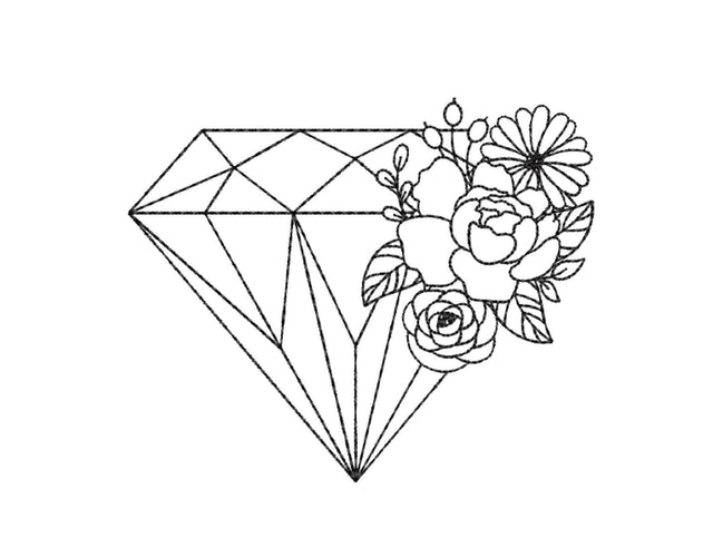 Flower Diamond Embroidery Design, 4 sizes Embroidery/Applique DESIGNS Nino Nadaraia 