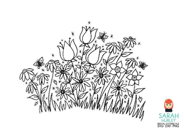 Flower Digi Stamp SVG Sarah Hurley 