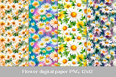 Flower digital paper | Daisy flower background Sublimation Svetana Studio 
