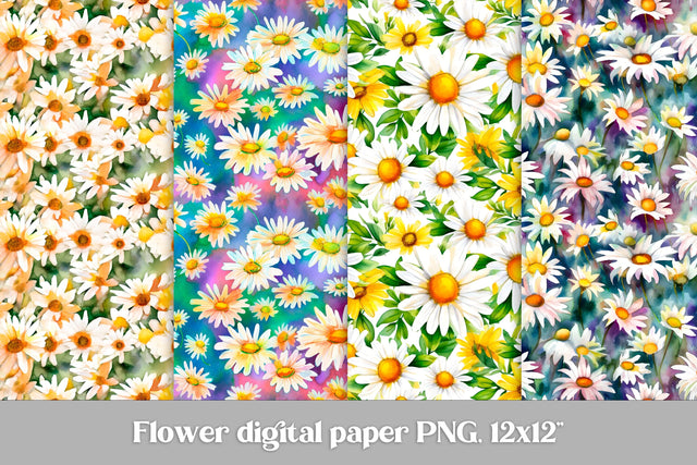 Flower digital paper | Daisy flower background Sublimation Svetana Studio 
