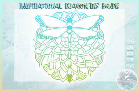 Flower Dragonfly Mandala SVG | Inspirational Quote Bundle SVG Harbor Grace Designs 