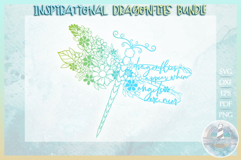 Flower Dragonfly Mandala SVG | Inspirational Quote Bundle SVG Harbor Grace Designs 