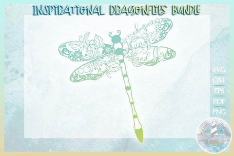 Flower Dragonfly Mandala SVG | Inspirational Quote Bundle SVG Harbor Grace Designs 