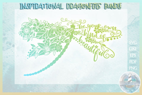 Flower Dragonfly Mandala SVG | Inspirational Quote Bundle SVG Harbor Grace Designs 