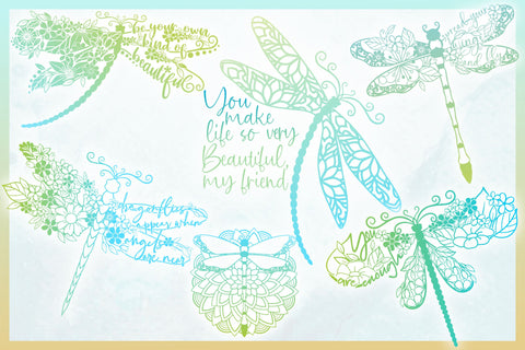 Flower Dragonfly Mandala SVG | Inspirational Quote Bundle SVG Harbor Grace Designs 
