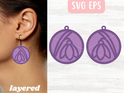 Flower Earring SVG Template for Cricut or Glowforge SVG Apple Grove Designs 