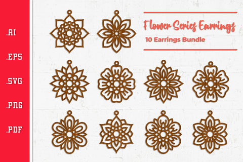 Flower Earrings - Cut Files SVG SVG Slim Studio 