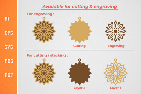 Flower Earrings - Cut Files SVG SVG Slim Studio 