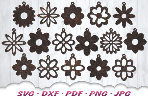 Flower Earrings SVG | Floral Earrings SVG Bundle SVG Cloud9Design 