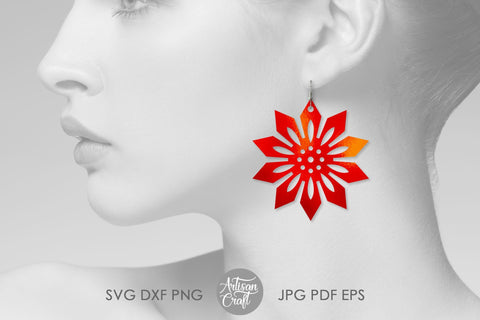 Flower earrings SVG, laser SVG files SVG Artisan Craft SVG 