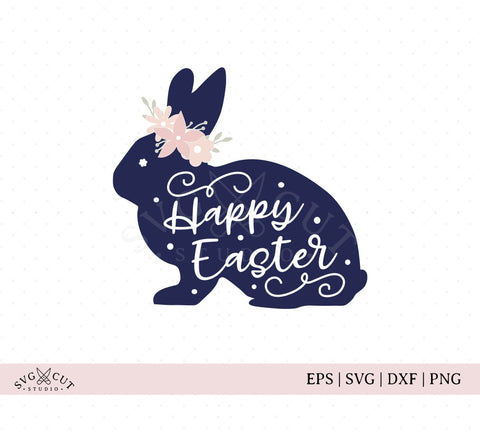 Flower Easter Bunny SVG Cut Files SVG SVG Cut Studio 