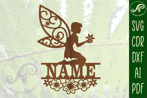 Flower Fairy Name Sign SVG Cut File SVG APInspireddesigns 