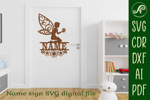 Flower Fairy Name Sign SVG Cut File SVG APInspireddesigns 
