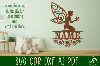 Flower Fairy Name Sign SVG Cut File SVG APInspireddesigns 