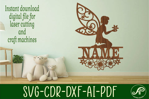 Flower Fairy Name Sign SVG Cut File SVG APInspireddesigns 