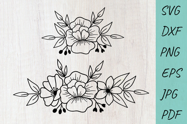 Flower Floral SVG Design, Floral cut file, Flower Bouquets SVG Irina Ostapenko 