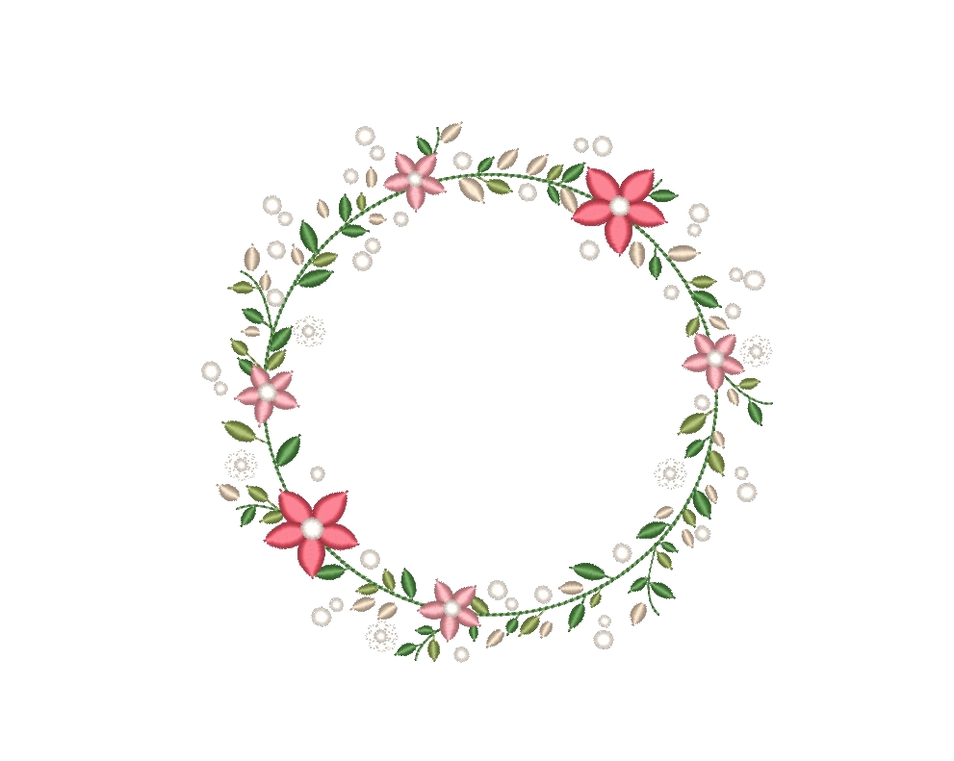 Flower Frame Embroidery Design - So Fontsy