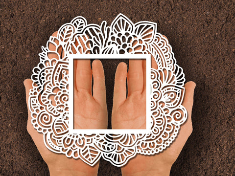 Flower Frame Paper cut SVG Johan Ru designs 