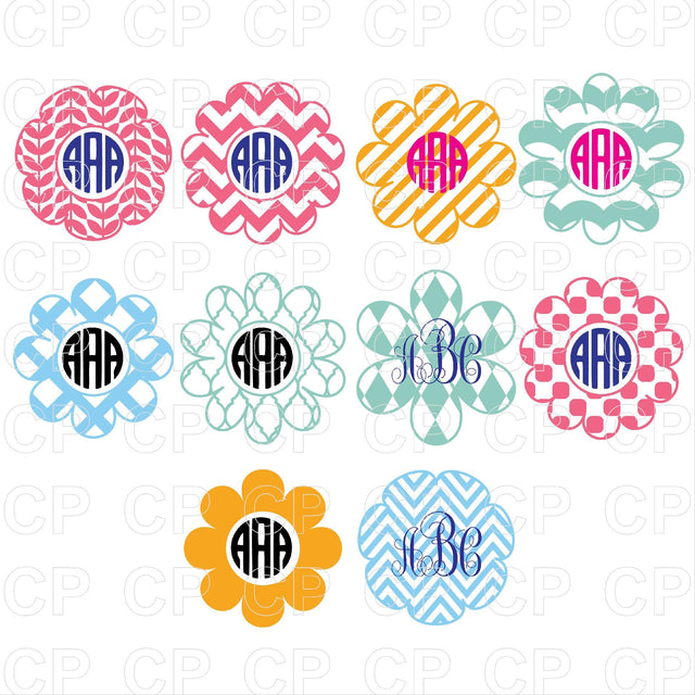 Flower Frame SVG Bundle SVG cutperfectstudio