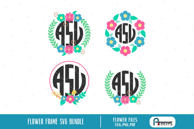 Flower Frame Svg Bundle SVG Pinoyart Kreatib