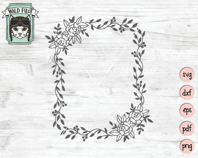 Flower Frame SVG Cut File SVG Wild Pilot 