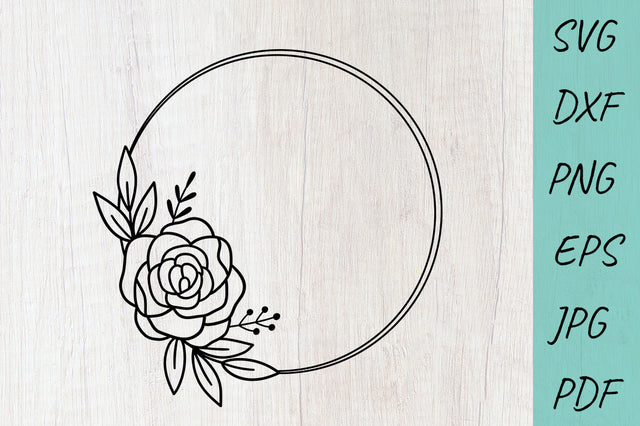 Flower Frame SVG, Wreath SVG file, Monogram flora frame SVG Irina Ostapenko 