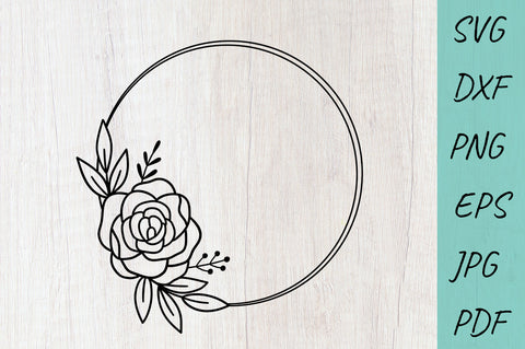 Flower Frame SVG, Wreath SVG file, Monogram flora frame SVG Irina Ostapenko 