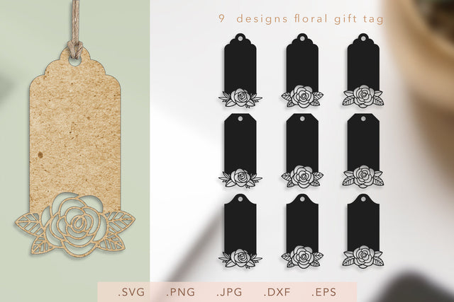 Flower Gift Tag SVG, Gift Tag SVG, Label Tag SVG, Hang Tag SVG SVG Nanda Bayu 