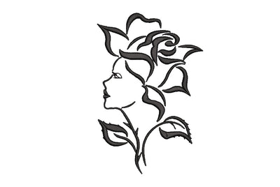 Flower girl Embroidery Design, woman Embroidery Designs, 4 sizes, Instant Download Embroidery/Applique DESIGNS ArtEMByNatalia 