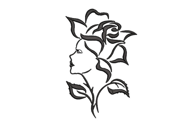 Flower girl Embroidery Design, woman Embroidery Designs, 4 sizes, Instant Download Embroidery/Applique DESIGNS ArtEMByNatalia 